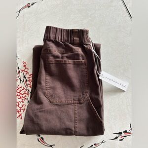 NWT! Young fabulous & broke brown wide leg jeans size xs